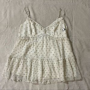 NWT Abercrombie & Fitch Black & White Polkadot Sleeveless Top / Size XS